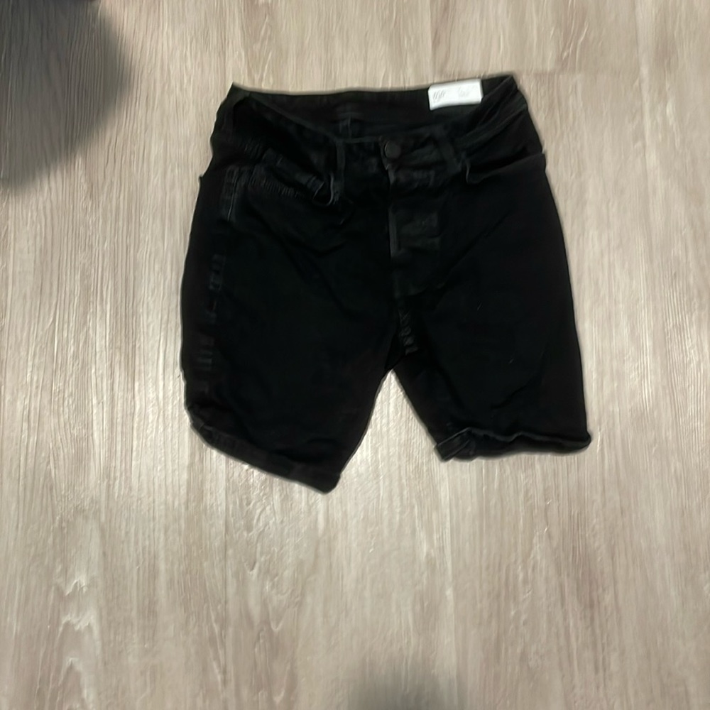 Men Black Jean shorts